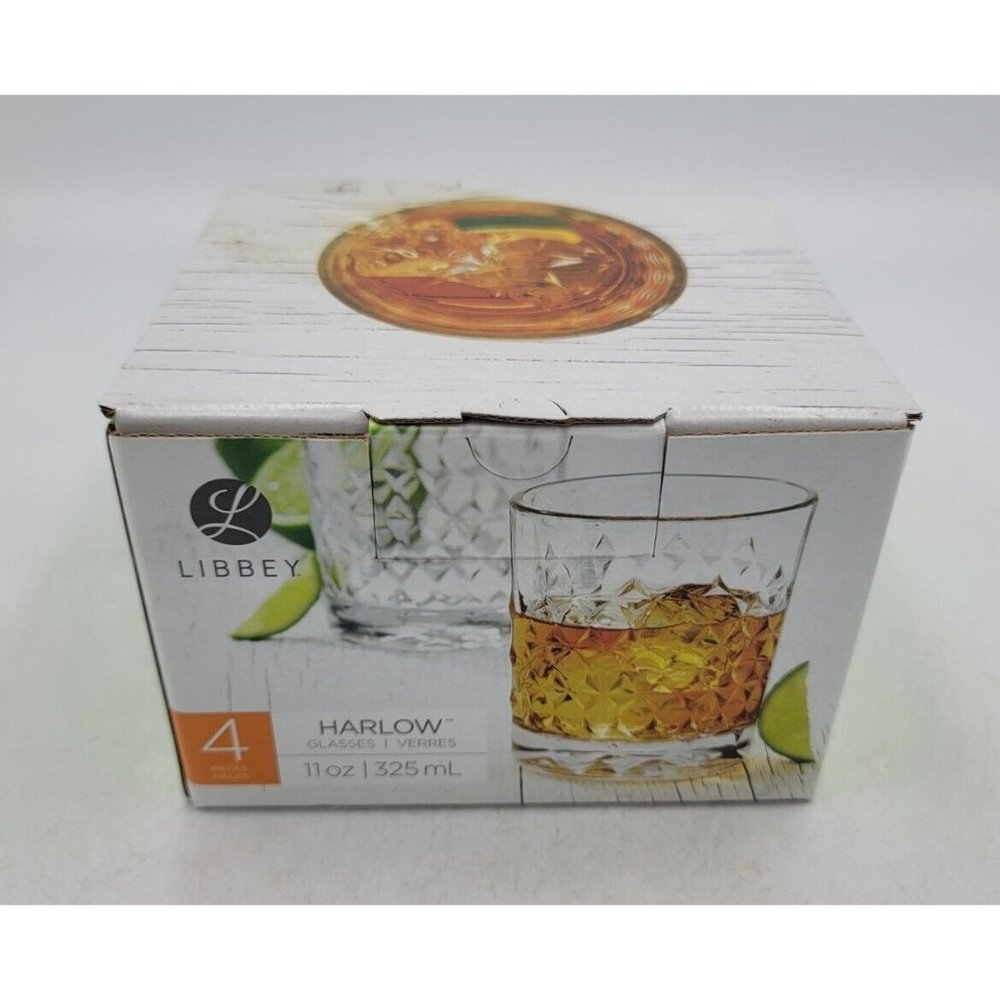 Libbey Glass Harlow Set Of 4 11oz. New A13